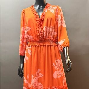 Nicole Miller Vibrant Orange Dress